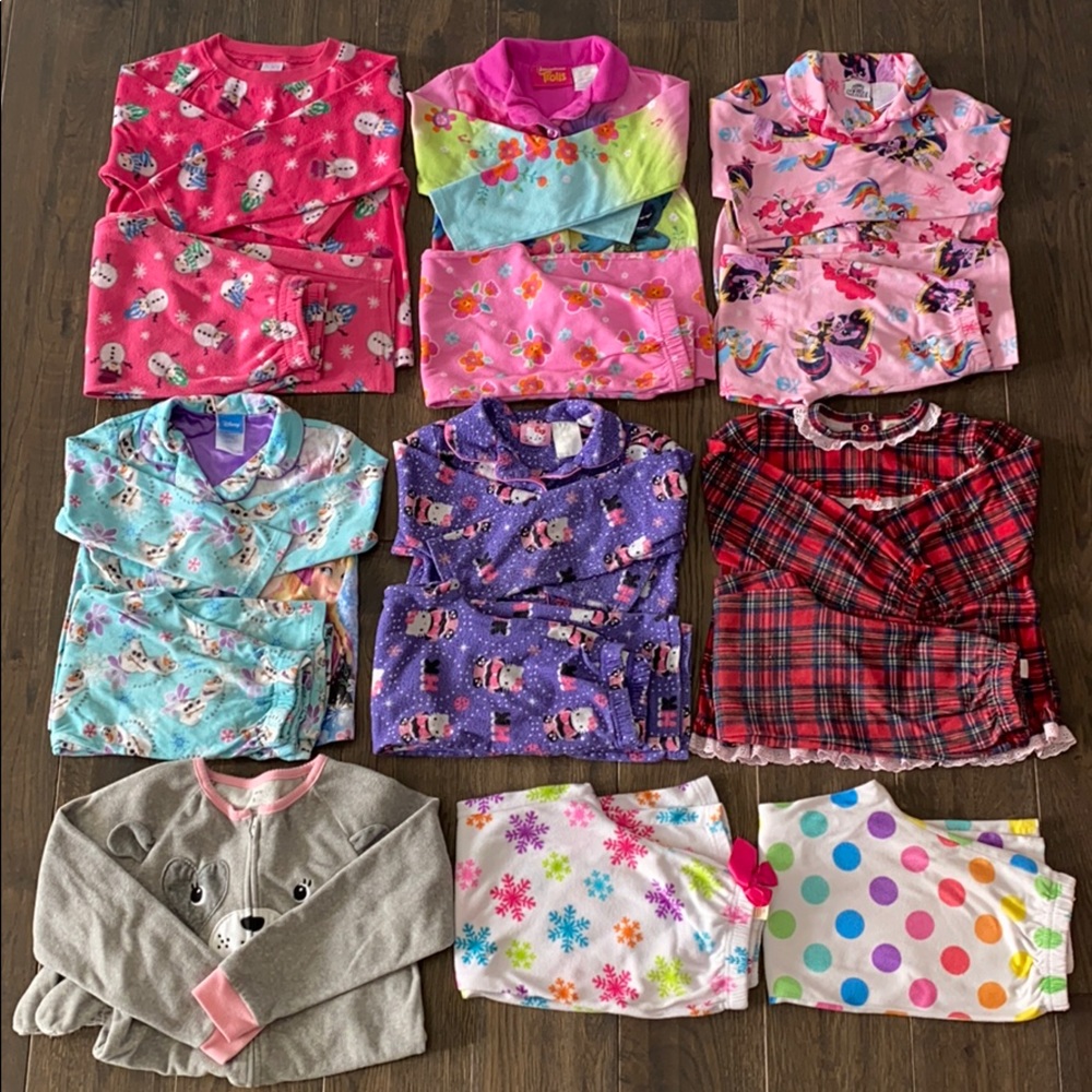 Girls Flannel Pajama Bundle (size 6)